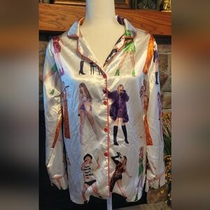 Taylor Swift Inspired Satin Pj Top Small
